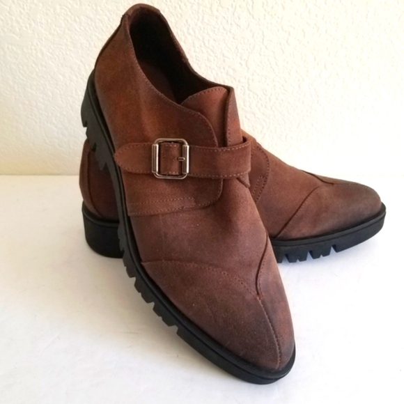 Eric Michael Shoes - Women's Brown Handmade Leather Nubuck Shoes Sz 8